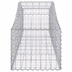 vidaXL Arched Gabion Basket Stone Basket Gabion Retaining Wall Galvanised Iron - 200 x 50 x 40/60 cm/6 pcs - Additional view 4