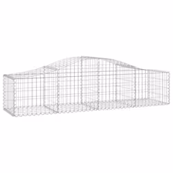 vidaXL Arched Gabion Basket Stone Basket Gabion Retaining Wall Galvanised Iron - 200 x 50 x 40/60 cm/7 pcs - Additional view 2