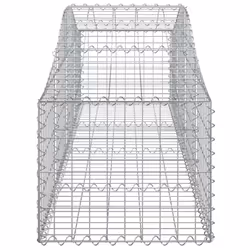 vidaXL Arched Gabion Basket Stone Basket Gabion Retaining Wall Galvanised Iron - 200 x 50 x 40/60 cm/7 pcs - Additional view 4