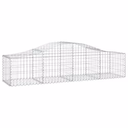 vidaXL Arched Gabion Basket Stone Basket Gabion Retaining Wall Galvanised Iron - 200 x 50 x 40/60 cm/8 pcs - Additional view 2