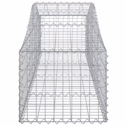 vidaXL Arched Gabion Basket Stone Basket Gabion Retaining Wall Galvanised Iron - 200 x 50 x 40/60 cm/ 9 pcs - Additional view 4
