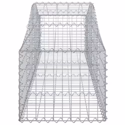 vidaXL Arched Gabion Basket Stone Basket Gabion Retaining Wall Galvanised Iron - 200 x 50 x 40/60 cm/ 12 pcs - Additional view 4