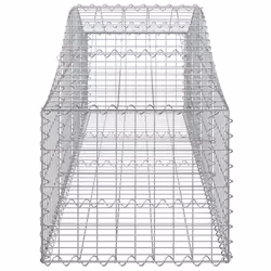 vidaXL Arched Gabion Basket Stone Basket Gabion Retaining Wall Galvanised Iron - 200 x 50 x 40/60 cm/ 14 pcs - Additional view 4