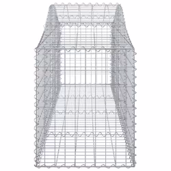 vidaXL Arched Gabion Basket Stone Basket Gabion Retaining Wall Galvanised Iron - 200 x 50 x 60/80 cm/ 3 pcs - Additional view 4