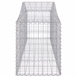 vidaXL Arched Gabion Basket Stone Basket Gabion Retaining Wall Galvanised Iron - 200 x 50 x 60/80 cm/13 pcs - Additional view 4