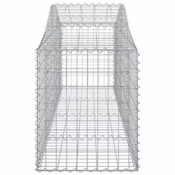 vidaXL Arched Gabion Basket Stone Basket Gabion Retaining Wall Galvanised Iron - 200 x 50 x 60/80 cm/18 pcs - Additional view 4
