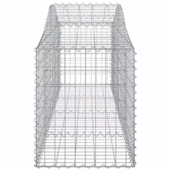 vidaXL Arched Gabion Basket Stone Basket Gabion Retaining Wall Galvanised Iron - 200 x 50 x 60/80 cm/ 20 pcs - Additional view 4