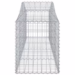 vidaXL Arched Gabion Basket Stone Basket Gabion Retaining Wall Galvanised Iron - 25 pcs, 200 x 50 x 60/80 cm - Additional view 4