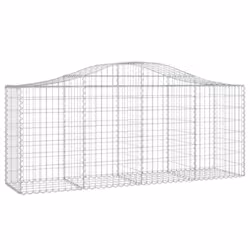 vidaXL Arched Gabion Basket Stone Basket Gabion Retaining Wall Galvanised Iron - 200 x 50 x 80/100 cm/ 2 pcs - Additional view 2