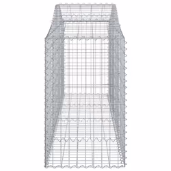 vidaXL Arched Gabion Basket Stone Basket Gabion Retaining Wall Galvanised Iron - 200 x 50 x 80/100 cm/ 4 pcs - Additional view 4