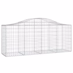 vidaXL Arched Gabion Basket Stone Basket Gabion Retaining Wall Galvanised Iron - 200 x 50 x 80/100 cm/ 6 pcs - Additional view 2