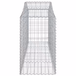 vidaXL Arched Gabion Basket Stone Basket Gabion Retaining Wall Galvanised Iron - 200 x 50 x 80/100 cm/ 6 pcs - Additional view 4