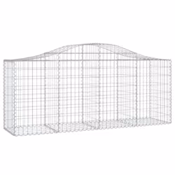 vidaXL Arched Gabion Basket Stone Basket Gabion Retaining Wall Galvanised Iron - 200 x 50 x 80/100 cm/ 14 pcs - Additional view 2
