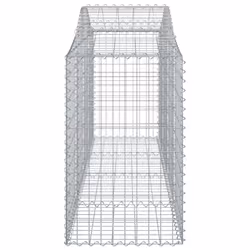 vidaXL Arched Gabion Basket Stone Basket Gabion Retaining Wall Galvanised Iron - 200 x 50 x 80/100 cm/ 14 pcs - Additional view 4