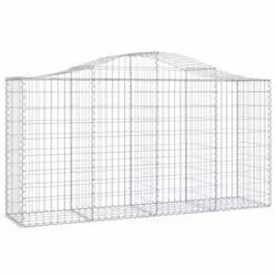 vidaXL Arched Gabion Basket Stone Basket Gabion Retaining Wall Galvanised Iron - 200 x 50 x 100/120 cm/ 5 pcs - Additional view 2