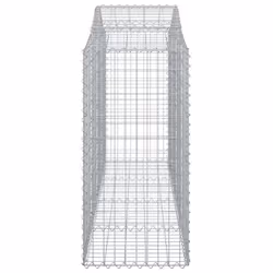 vidaXL Arched Gabion Basket Stone Basket Gabion Retaining Wall Galvanised Iron - 200 x 50 x 100/120 cm/ 14 pcs - Additional view 4