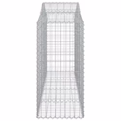 vidaXL Arched Gabion Basket Stone Basket Gabion Retaining Wall Galvanised Iron - 200 x 50 x 100/120 cm/ 15 pcs - Additional view 4
