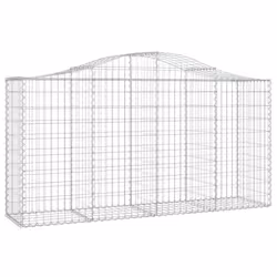 vidaXL Arched Gabion Basket Stone Basket Gabion Retaining Wall Galvanised Iron - 200 x 50 x 100/120 cm/ 50 pcs - Additional view 2