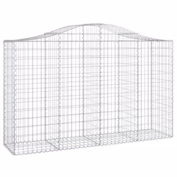 vidaXL Arched Gabion Basket Stone Basket Gabion Retaining Wall Galvanised Iron - 200 x 50 x 120/140 cm/ 2 pcs - Additional view 2