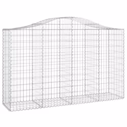 vidaXL Arched Gabion Basket Stone Basket Gabion Retaining Wall Galvanised Iron - 200 x 50 x 120/140 cm/ 5 pcs - Additional view 2
