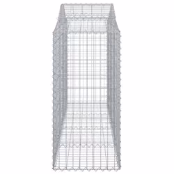 vidaXL Arched Gabion Basket Stone Basket Gabion Retaining Wall Galvanised Iron - 200 x 50 x 120/140 cm/7 pcs - Additional view 4