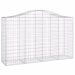 vidaXL Arched Gabion Basket Stone Basket Gabion Retaining Wall Galvanised Iron - 200 x 50 x 120/140 cm/ 20 pcs - Additional view 2