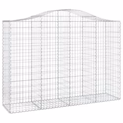 vidaXL Arched Gabion Basket Stone Basket Gabion Retaining Wall Galvanised Iron - 200 x 50 x 140/160 cm/ 2 pcs - Additional view 2