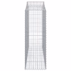 vidaXL Arched Gabion Basket Stone Basket Gabion Retaining Wall Galvanised Iron - 200 x 50 x 140/160 cm/ 2 pcs - Additional view 4