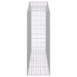 vidaXL Arched Gabion Basket Stone Basket Gabion Retaining Wall Galvanised Iron - 200 x 50 x 140/160 cm/ 3 pcs - Additional view 4