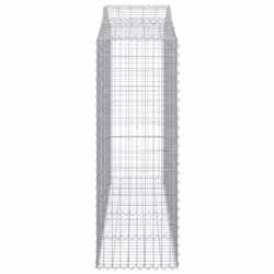 vidaXL Arched Gabion Basket Stone Basket Gabion Retaining Wall Galvanised Iron - 200 x 50 x 140/160 cm/8 pcs - Additional view 4
