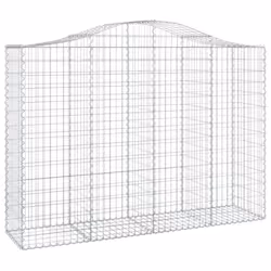 vidaXL Arched Gabion Basket Stone Basket Gabion Retaining Wall Galvanised Iron - 200 x 50 x 140/160 cm/ 10 pcs - Additional view 2
