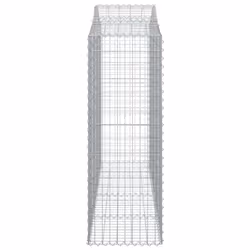 vidaXL Arched Gabion Basket Stone Basket Gabion Retaining Wall Galvanised Iron - 200 x 50 x 140/160 cm/ 12 pcs - Additional view 4