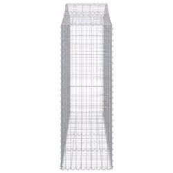 vidaXL Arched Gabion Basket Stone Basket Gabion Retaining Wall Galvanised Iron - 200 x 50 x 140/160 cm/ 14 pcs - Additional view 4