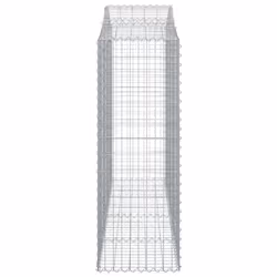 vidaXL Arched Gabion Basket Stone Basket Gabion Retaining Wall Galvanised Iron - 200 x 50 x 140/160 cm/ 18 pcs - Additional view 4