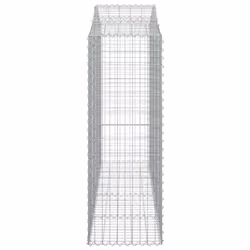 vidaXL Arched Gabion Basket Stone Basket Gabion Retaining Wall Galvanised Iron - 200 x 50 x 140/160 cm/ 20 pcs - Additional view 4