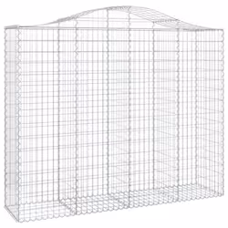 vidaXL Arched Gabion Basket Stone Basket Gabion Retaining Wall Galvanised Iron - 200 x 50 x 160/180 cm/ 3 pcs - Additional view 2