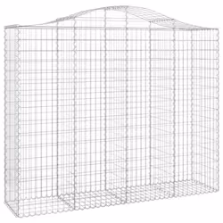 vidaXL Arched Gabion Basket Stone Basket Gabion Retaining Wall Galvanised Iron - 200 x 50 x 160/180 cm/6 pcs - Additional view 2