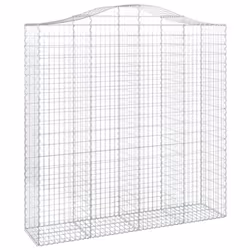 vidaXL Arched Gabion Basket Stone Basket Gabion Retaining Wall Galvanised Iron - 200 x 50 x 200/220 cm/ 3 pcs - Additional view 2