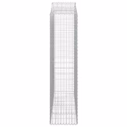vidaXL Arched Gabion Basket Stone Basket Gabion Retaining Wall Galvanised Iron - 200 x 50 x 200/220 cm/ 3 pcs - Additional view 4