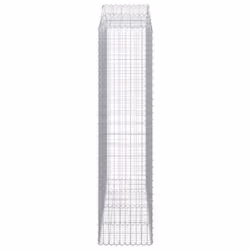 vidaXL Arched Gabion Basket Stone Basket Gabion Retaining Wall Galvanised Iron - 200 x 50 x 200/220 cm/ 4 pcs - Additional view 4