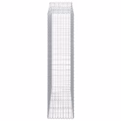 vidaXL Arched Gabion Basket Stone Basket Gabion Retaining Wall Galvanised Iron - 200 x 50 x 200/220 cm/ 5 pcs - Additional view 4