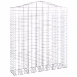 vidaXL Arched Gabion Basket Stone Basket Gabion Retaining Wall Galvanised Iron - 200 x 50 x 220/240 cm/ 3 pcs - Additional view 2