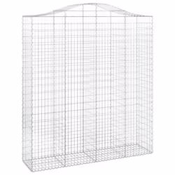 vidaXL Arched Gabion Basket Stone Basket Gabion Retaining Wall Galvanised Iron - 200 x 50 x 220/240 cm/ 4 pcs - Additional view 2