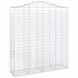 vidaXL Arched Gabion Basket Stone Basket Gabion Retaining Wall Galvanised Iron - 200 x 50 x 220/240 cm/ 8 pcs