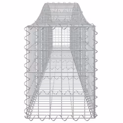 vidaXL Arched Gabion Basket Stone Basket Gabion Retaining Wall Galvanised Iron - 400 x 30 x 40/60 cm/ 2 pcs - Additional view 4