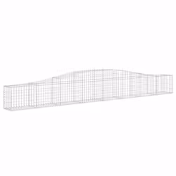 vidaXL Arched Gabion Basket Stone Basket Gabion Retaining Wall Galvanised Iron - 400 x 30 x 40/60 cm/ 3 pcs - Additional view 2
