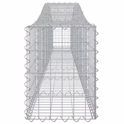 vidaXL Arched Gabion Basket Stone Basket Gabion Retaining Wall Galvanised Iron - 400 x 30 x 40/60 cm/4 pcs - Additional view 4