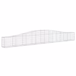 vidaXL Arched Gabion Basket Stone Basket Gabion Retaining Wall Galvanised Iron - 400 x 30 x 40/60 cm/5 pcs - Additional view 2