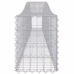 vidaXL Arched Gabion Basket Stone Basket Gabion Retaining Wall Galvanised Iron - 400 x 30 x 40/60 cm/ 7 pcs - Additional view 4