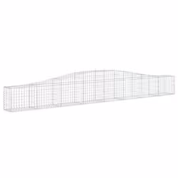 vidaXL Arched Gabion Basket Stone Basket Gabion Retaining Wall Galvanised Iron - 400 x 30 x 40/60 cm/ 9 pcs - Additional view 2